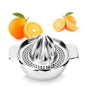 Portable Lemon Orange Manual Fruit Juicer Stainless Steel Tools Citrus Raw Juice Maker Hand Press Orange Juicer Citrus Lemon Lime with Easy Bowl Fruit Vegetable Tools