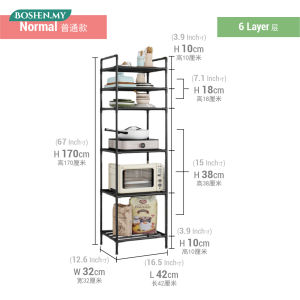 Kitchen Storage Rack Multi-function Pot Rack With Wheel Floor Standing Rack Pan Rak Dapur 厨房置物架
