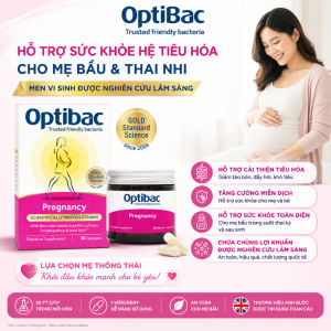 Men Vi Sinh Optibac Pregnancy - Cho Mẹ Bầu Sau Sinh & Cho Con Bú Bổ Sung 12 Tỷ Lợi Khuẩn - Hộp 30 viên