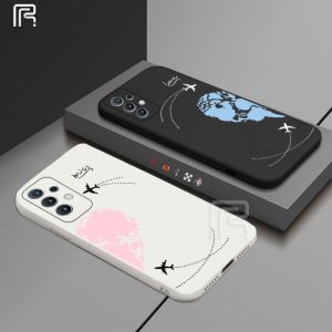(Lokal Ready) Casing hp Samsung A05 A05S A24 A04E A04 A03 A14 A13 A03S A02S A04S A32 4G A22 A02 A10S A30 A50S A50 M23 5G A20 A52 A52s A11 A12 M32 A51Peta Dunia Hati Cinta Soft Phone Cover