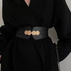 SJJL Kết thúc Thắt lưng bản rộng Thân hình thon gọn Khóa hợp Dây đeo eo Thời trang Đàn hồi Thắt lưng nữ Áo vest nữ áo khoác váy đầm trang trí