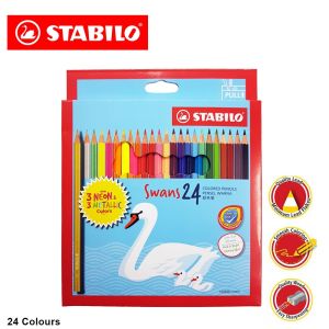 STABILO Swans Color Pencil - 24 Long + 2S Gold & Silver / Colour/ Pencils Pensel Warna (1Box)