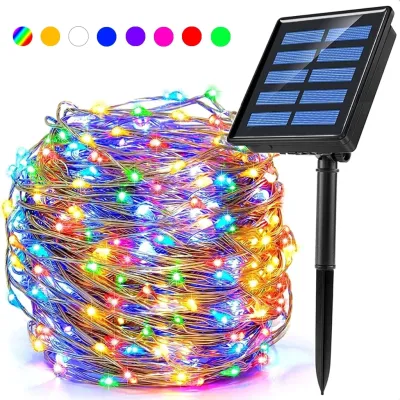 7-22M Solar Camping Lights Outdoor Waterproof with 8Modes Fairy String Lights for Home Christmas Party Decor
