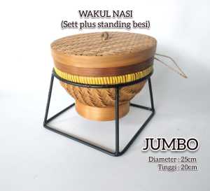 WAKUL NASI JUMBO 25cm / SET STAND+ WAKUL BAMBU