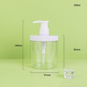 500/1000ml Pump Bottle Dispenser Clear Wide Mouth Shower Soap Dispenser Large Capacity PET Shower Bottles for Shampoo Conditioner Lotion