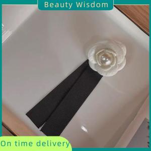 Beauty Wisdom French Vintage Fabric Art Bow Tie Brooches Camellia Flower Corsage Pins Shirt Collar Accessories Fashion Jewelry Gifts For Women