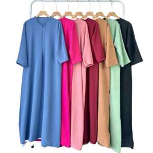 DRESS REGINA CRINKLE AIRFLOW POLOS JUMBO DASTER CRINKLE OVERSIZE MODEL TANGAN 3/4