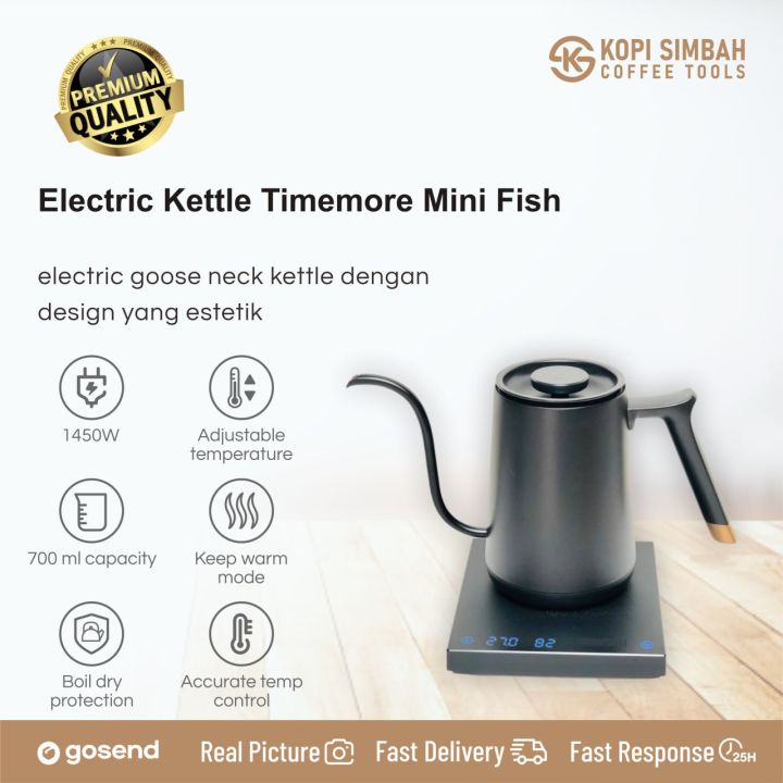 Electric Goose Neck Kettle TIMEMORE Mini Fish Teko Pour Over Ketel Kopi