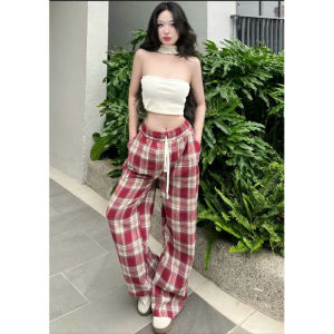 Quần Xuông Ống Rộng Kẻ Ô Nhiều Màu Mẫu Mới HOTTREND T50D