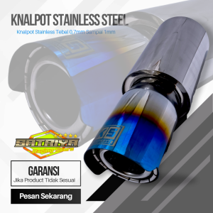 Knalpot Racing Mobil HKS Sedet Topi Full Stainless Ngebass Empuk Adem Bulet Blue