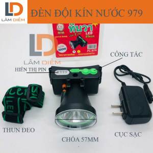 Đèn pin đội đầu siêu sáng hiển thị phần trăm pin siêu sáng kín nước 419 - 979 -1307 -1308