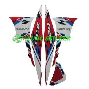 STIKER STRIPING LIS LES BODY MOTOR SUZUKI NEX TAHUN 2014 PUTIH MAGENTA 1SET STANDAR