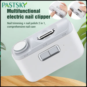 PASTSKY กรรไกรตัดเล็บไฟฟ้าแบบ2อิน1ที่ตัดเล็บไฟฟ้าอัตโนมัติพร้อมไฟสำหรับเด็กทารกและผู้ใหญ่ที่ขัดที่ตัดเล็บเครื่องมือร่างกายดูแลอย่างปลอดภัย
