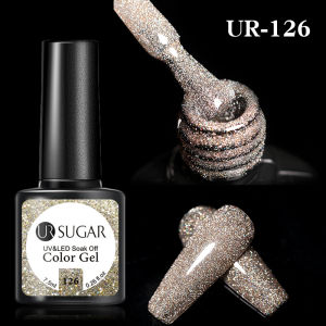 UR SUGAR 15ml Shine Cat Eye Gel Nail Art Polish Sparkling Red Glitter Semi Permanent Soak Off LED UV Gel Nail Varnishes