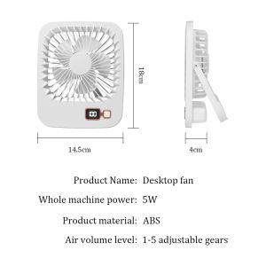Portable Small Desk Fan USB Rechargeable 3 in 1 Desktop Fan Household Standing Fan Low Noise