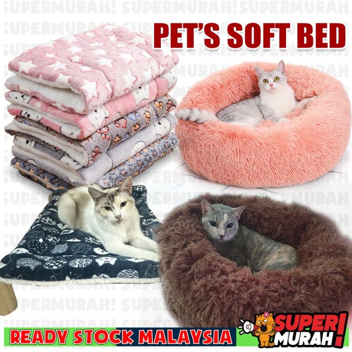 Pet Sleeping Bed for Cat Dog Calming Bed Donut Anti Anxiety Fluffy Bed