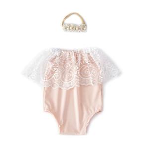 Baby Girls Jumpsuit Headdress Newborns Princess Dress Photography Suit Hundred Day Art Photo Clothing Headdress Set