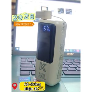 [Model 2026] Sạc Dự Phòng KDTi KS11 Mini 10000mAh  – Tích hợp cáp sạc | Siêu nhỏ gọn | Sạc nhanh 22.5W