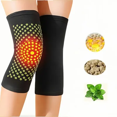 Self Heating Knee Pads Relieve Pain Improve Blood Circulation Breathable Warm Wormwood Knee Pad Winter Self-Heating Unisex Wormwood Knee Pads Breathable Moxibustion Mild Heating Can Be Used For Any Discomfort In Knees Wrists And Elbows