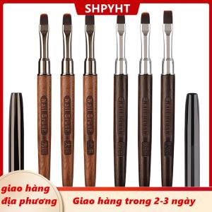 [COD] SHPYHT Giao hàng địa phương Móng Tay Lót Bàn Chải Tay Cầm Bằng Gỗ Tái Sử Dụng Chống-Trượt Pháp Dòng Hoa Sơn Bàn Chải Tự Làm Tốt Chi Tiết Công Cụ Làm Móng Tay