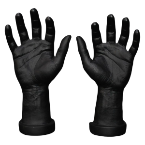 Pack of 2 Male Hand Model Realistic Display Props Faux Human Hands Mannequin for Jewelry Display and Halloween Jokes