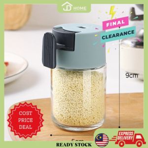 JD Home 🇲🇾 [Ready Stock] ❤ 1pcs Seasoning Jars Set Square Glass Container Seasoning Bottle Kitchen Seasoning Container Spices/ Botol Rempah Kedap Udara 玻璃调味罐