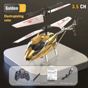 JAYQQ Metal Alloy RC Helicopters Red/ Blue/ Gold/ Silver 3.5CH 2.5CH Remote Control Plane Boys Gift Rechargeable Flying Helicopter Toy Childrens Day Gifts