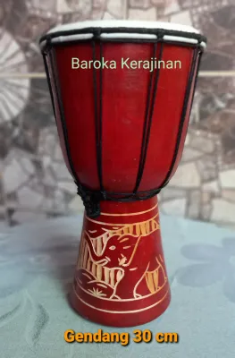 Gendang Jimbe Mainan Anak ukir uk 30 cm