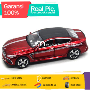 Diecast Miniatur Mainan Mobil Sedan Sport BMW M8 Manhart Besi Metal LED 1/32