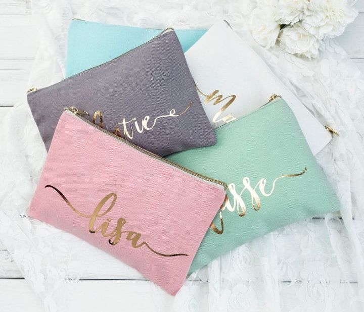 Alskar® Bridal Party Makeup Bag Cosmetic Zipper Pouch Bag