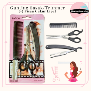 Gunting Rambut Trimmer Gunting Sasak Set Yaoyou + Pisau Cukur Lipat Complete Set | Cukuran Rambut / Gunting Salon Set Alat Sasak Rambut