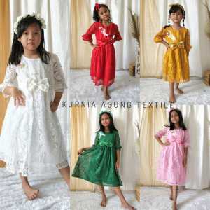 Baju Lebaran Anak Perempuan Terbaru 2022: Dress Anak Cewek Brokat Mewah