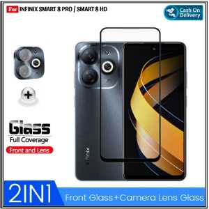 Paket 2in1 Full Tempered Glass INFINIX SMART 9 4G 8 Plus 8 Pro 8 HD 8 7 2023 5 2020 Free Anti Gores Camera