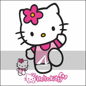 HELLO KITTY 2 Sticker Dinding size 45 cm vinyl waterproof