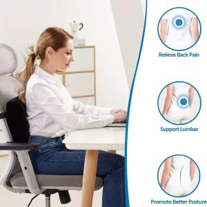 AKZDXE Breathable Lumbar Support Pillow Memory Sponge Slow Rebound Back Cushion  Multi-purpose Car Cushion Office Chair