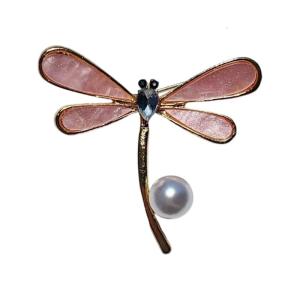 Trendy Pearls Butterfly Elegant Waterdrop Shape Designs Sturdy Alloy Brooch Portable for Social Event