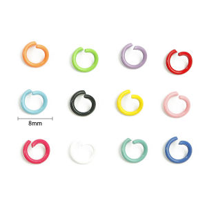 50Pcs 1.2x8mm Iron Open Jump Rings Colorful Painted Split Ring Connectors For Diy Jewelry Making Findings Accessories Supplies