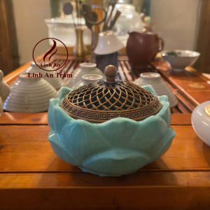 Lư xông trầm hương - Lư Hoa Sen tặng kèm nụ trầm