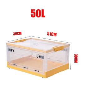 High quality 50L transparent storage box organizer foldable large capacity easy to install plastic box Waterproof Plastic Storage Box For Clothes Storage Boxes 4-Wheels