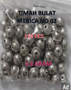 Timah Pancing Bentuk Lada bulat kelereng