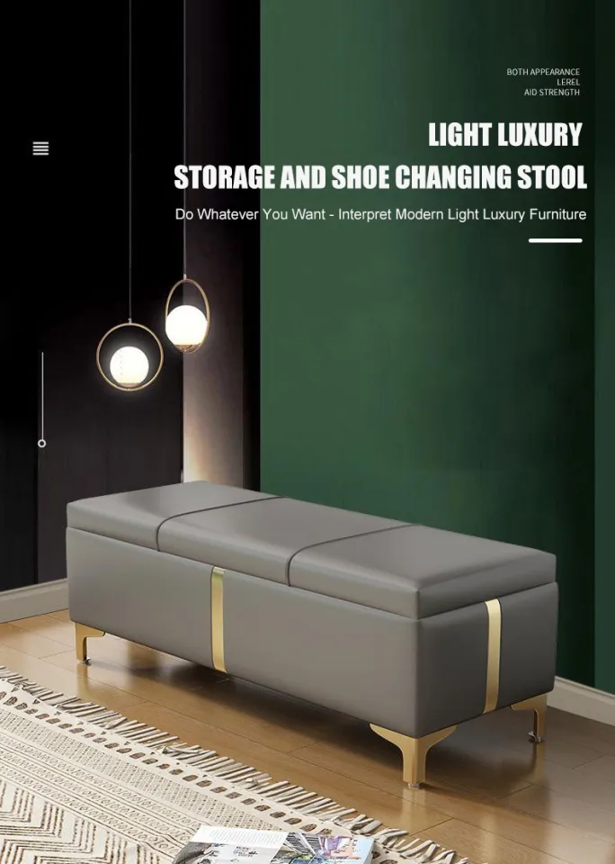 Storage Ottoman Chair Shoe Changing Stool Cabinet Sofa Bench With Multi Scenario Usage For