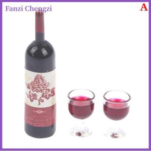 Fanzi 3 cái bộ 1 12 Nhà búp bê mô phỏng thu nhỏ chai rượu vang Đồ chơi mô hình thủy tinh rượu vang