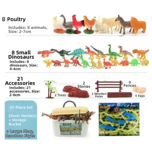 79pcs/set Animal Figurines Toys Mini Realistic Safari Zoo Plastic Animals Figures Learning Educational Toy Set for Kids