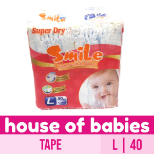 Smile Cloth-like Tape Baby Diapers Large 40