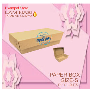 Paper lunch ( isi 50 ) BOK KOTAK kotak kekinian bok makanan ringan kraf laminasi ukuran S.M.L