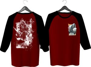 KAOS RAGLAN PRIA SABLON KARTU AS DEPAN BELAKANG \ KAOS RAGLAN PRIA LENGAN 3\4 ATASAN PRIA / KAOS MURAH / KAOS DISTRO / KAOS SIMPLE / T-SHIRT PRIA