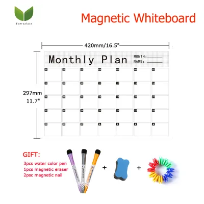 A3 Size Magnetic Calendar For Fridge Monthly Weekly Planner Calendar Fridge Magnet Whiteboard Schedule Message Bulletin Board Daily Planner