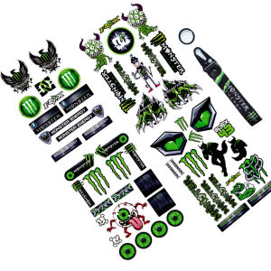 3M Motorcycle Monster Energy Sticker Anime Helmet Decal Rock Star Glossy Film Waterproof Decorative Accessories
