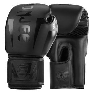 Pu Găng tay da Trẻ Em Người Lớn Màu Đen Mờ Chuyên Nghiệp Găng tay đấm bốc 8Oz 10Oz 12Oz 14Oz 16Oz Muay Thái Đào Tạo bao cát Găng Tay Chiến Đấu quyền anh võ thuật tổng hợp Đá Găng tay chiến đấu Chất Lượng Cao