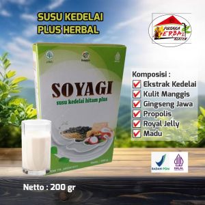 Bariklana Susu Kedelai Soyagi 200gr plus Herbal-Kulit Manggis-Gingseng Jawa-Propolis-Madu-Royal Jelly